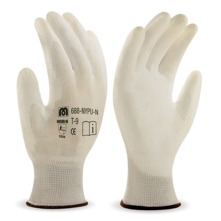 Guante nylon poliuretano blanco 688-NYPU/N - Referencia 688NYPUNBL